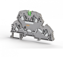 318 419, Клеммник 2-х ярусный пружинный, 4 мм.кв., с индикацией 48 VAC, (серый), YBK4-2 FLD 48VAC | код 0.0.0.3.18419 | KLEMSAN