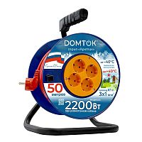 Удлинитель на катушке 4х50м с заземл. 10А IP20 2.2кВт КГ 3х1 АРКТИК DOMTOK 2581