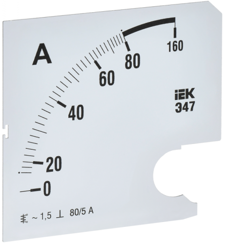 Шкала смен. для амперметра Э47 80/5А-1,5 96х96мм IEK | код IPA20D-SC-0080 | IEK Шкала смен. для амперметра Э47 80/5А-1,5 96х96мм IEK | код IPA20D-SC-0080 | IEK