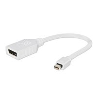 Переходник miniDisplayPort -> DisplayPort, Cablexpert A-mDPM-DPF-001-W, 20M/20F, длина 16см, белый, пакет | код A-mDPM-DPF-001-W | Cablexpert