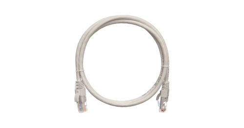Шнур коммутационный NIKOMAX U/UTP 4 пары, Кат.5е (Класс D), 100МГц, 2хRJ45/8P8C, T568B, заливной, с защитой защелки, многожильный, BC (чистая медь), 24AWG (7х0,205мм), PVC нг(А), серый, 0,5м | код NMC-PC4UD55B-005-GY | NIKOMAX