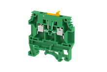 Клемма проходная винтовая 4 мм2, с размыкателем, на 2 подключения, зеленая KULTD4TS(GR) | код 1103130003 | Elmex
