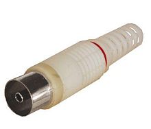 Разъем гнездо TV без пайки бел. (уп.100шт) | код 05-2043 | Rexant