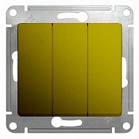 Выключатель 3-клавишный GLOSSA, скрытый монтаж, фисташковый | код. GSL001031 | Schneider Electric