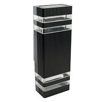 Светильник ДБУ вверх/вниз 2хGU10 без ламп IP54 пластик черный | код 51539 | Feron