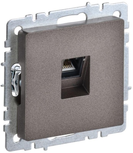 BRITE Розетка компьютерная RJ45 кат.5E РК10-БрТБ темная бронза | код BR-K10-1-K45 | IEK