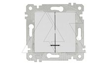 Rita - Выключатель двухклавишный с подсветкой, пруж. зажимы, белый | код 2200-426-0101 | Mutlusan