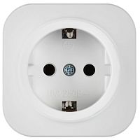 GLORY Розетка 1-местная для открытой установки с заземлением без защитных шторок 16А РС20-3-ХБм белый матовый IEK | код ERH11-K01M-16 | IEK