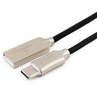 Кабель USB 2.0 Cablexpert CC-P-USBC02Bk-0.5M, AM/Type-C, серия Platinum, длина 0.5м, черный, нейлоновая оплетка, блистер | код CC-P-USBC02Bk-0.5M | Cablexpert