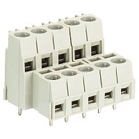 Клемма на печатную плату, подвод кабеля сбоку, с маркировкой, 2 этажа, 8 полюса, шаг: 5,00 мм, винтовая фиксация провода, 300V, 10A, цвет: серый, серия 8192 E | код 25.198.0453.0 | Wieland