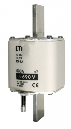 Предохранитель с бойком NH-3_K/gG 425A 690V | код 004115124 | ETI Предохранитель с бойком NH-3_K/gG 425A 690V | код 004115124 | ETI