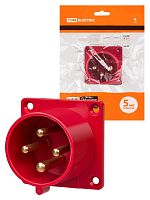 Вилка 624 скрытая 3Р+РЕ 32А 380В IP44 TDM | код SQ0607-0005 | TDM