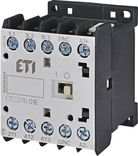 Контактор миниатюрный CEC 16.01-24V DC (16A, 7,5kW, AC3) | код 004641107 | ETI Контактор миниатюрный CEC 16.01-24V DC (16A, 7,5kW, AC3) | код 004641107 | ETI
