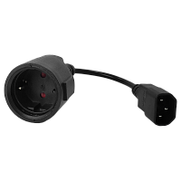 Шнур переходной, вилка C14 - розетка Schuko, 3х0.75, 220В, 10А, черный, 0.2 метра | код LAN-PPS/14-0.2-BK | LANMASTER