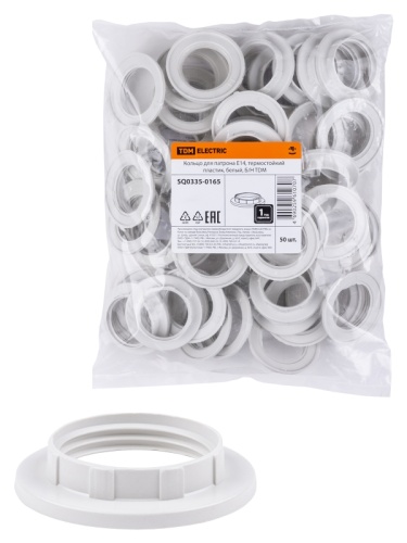 Кольцо для патрона Е14, термостойкий пластик, белый, Б/Н TDM | код SQ0335-0165 | TDM Кольцо для патрона Е14, термостойкий пластик, белый, Б/Н TDM | код SQ0335-0165 | TDM