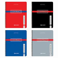 Тетрадь А5, 96 л., BRAUBERG, гребень, клетка, обложка картон, CONTRACT , 400527 | код 400527 | BRAUBERG