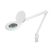 Лупа на струбцине REXANT, круглая, 5D, с подсветкой 72 SMD, сенсорный регулятор яркости, белая | код 31-0532 | REXANT