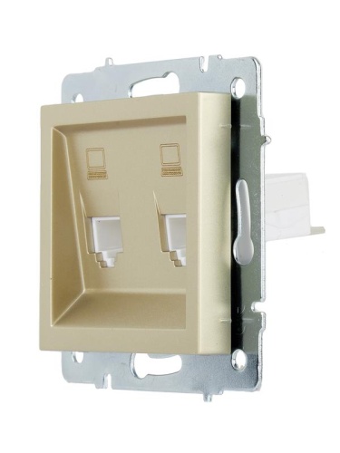 Розетка компьютерная 2-м СП Vesna механизм титан LEZARD 742-3788-141 фото 2