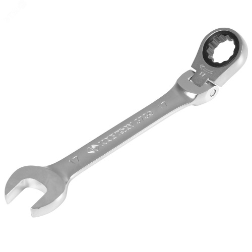 Ключ трещоточный комбинированный с шарниром 17 мм | код 373017M | King Tony