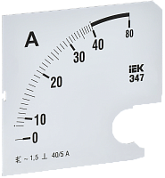 Шкала смен. для амперметра Э47 40/5А-1,5 96х96мм IEK | код IPA20D-SC-0040 | IEK