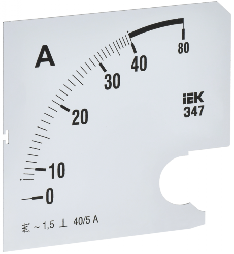 Шкала смен. для амперметра Э47 40/5А-1,5 96х96мм IEK | код IPA20D-SC-0040 | IEK Шкала смен. для амперметра Э47 40/5А-1,5 96х96мм IEK | код IPA20D-SC-0040 | IEK