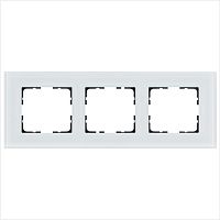 Рамка 3-постовая, стекло White Glass | код G1003GW | Jasmart