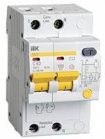Выключатель автоматический дифференциального тока 2п C 63А 100мА тип AC 4.5кА АД-12 | код MAD10-2-063-C-100 | IEK