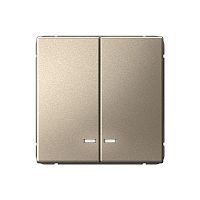 Выключатель 2-кл. ArtGallery (сх. 5а) 10AX с подсветкой механизм шампань | код GAL000553 | Systeme Electric