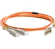Патч-корд оптический LANMASTER, дуплексный, LC/PC-SС/PC, OM4, LSZH, 15 м | код LAN-2LC-2SC/OM4-15 | LANMASTER
