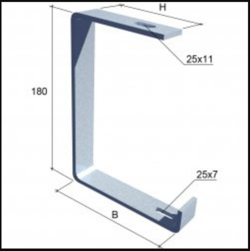 С-образный подвес для лотка 100мм | код SPV100 | КМ-профиль
