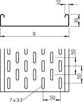 Кабельный листовой лоток перфорированный 35x150x3000 горячий цинк | код 6053165 | OBO Bettermann