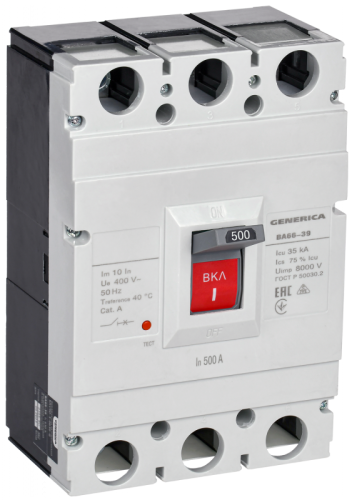 Выкл. авт. ВА66-39 3Р 500А 35кА GENERICA | код SAV50-3-0500-G | GENERICA by IEK