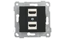 Rita - Розетка 2xHDMI, черный мат | код 2200-458-0184 | Mutlusan