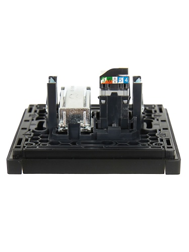 FORTE&PIANO Роз. двойная TV+RJ45 кат.5E FP136 чер. IEK | код FP-AK20-1-K02 | IEK фото 2