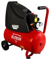 Компрессор поршневой Elitech КПБ 190/24 безмасляный 188л/мин 24л 1500Вт красный | код 1434665 | Elitech