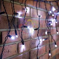 Гирлянда "Айсикл" (бахрома) 2.4х0.6м 88LED бел. 5.5Вт 230В IP44 провод черн. | код 255-032 | Neon-Night