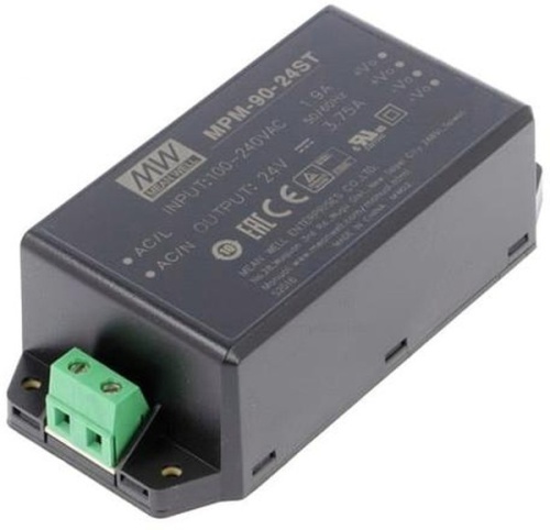 Источник питания AC-DC, 90Вт, вход 80…264В AC, 47…63Гц / 113…370В DC, выход 24В/3750мА, КПД 93%, ток утечки <100мкА/264В AC, изоляция 4000В AC, в корпусе 109х52х33.5мм, -30…+80С, клем. колодка | код MPM-90-24ST | MeanWell Источник питания AC-DC, 90Вт, вход 80…264В AC, 47…63Гц / 113…370В DC, выход 24В/3750мА, КПД 93%, ток утечки <100мкА/264В AC, изоляция 4000В AC, в корпусе 109х52х33.5мм, -30…+80С, клем. колодка | код MPM-90-24ST | MeanWell