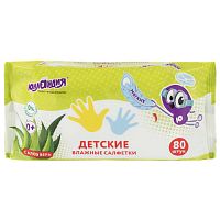 Салфетки влажные 80 шт., для детей ЮНЛАНДИЯ, универсальные, очищающие | код 129894 | ЮНЛАНДИЯ