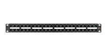 Патч-панель 19д 1U 48 портов Cat 5e RJ45/8P8C неэкран черная | код NMC-RP48UD2-1U-BK | NIKOMAX