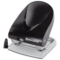 Дырокол BRAUBERG G-Line, до 40 листов, черный, 224341 | код 224341 | BRAUBERG
