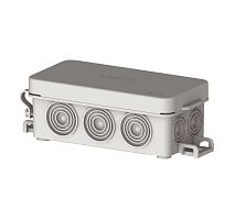 Коробка распаячная ОУ 106х45х34мм уст.лапки 10 мембр.вводов полип.серая IP54 | код КР2501-И | HEGEL