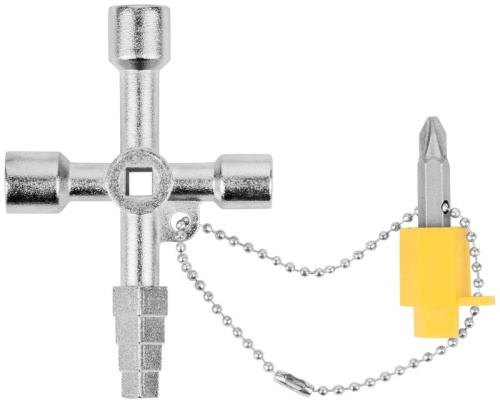 Ключ универсальный для электрошкафов 5в1 двусторон. CrV бита PH2/SL7 FIT 60107 фото 3