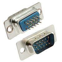 Разъём D-SUB RUICHI DHB-15M, 15 контактов | код 56282 | Ruichi