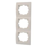 DERIY Рамка 3 поста вертикальная белый | код 702-0200-153 | Lezard