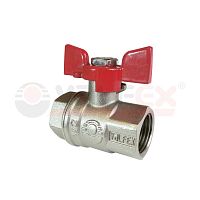 Кран шаровой латунный PREMIUM для ВОДЫ 3/4дюйм ВР/ВР бабочка НИКЕЛИР-Й 11Б27фт1М (48/12) | код VF.217.NB1.034.PREMIUM | VALFEX