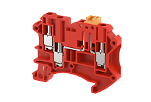 Клемма проходная винтовая 4 мм2, с размыкателем, на 3 подключения, красная TQK4-1X2-RED | код 1203140002 | Elmex