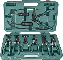 AR060024A Набор щипцов для демонтажа пружинных хомутов патрубков, 9 предметов | код AR060024A | JONNESWAY