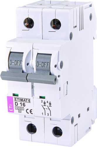 Автоматический выключатель ETIMAT 6 2p D 16A (6kA) | код 002163516 | ETI Автоматический выключатель ETIMAT 6 2p D 16A (6kA) | код 002163516 | ETI