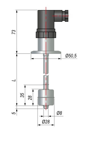 Датчик уровня поплавковый ПДУ-2Н.1.800.CL40 | код 139816 | ОВЕН Датчик уровня поплавковый ПДУ-2Н.1.800.CL40 | код 139816 | ОВЕН