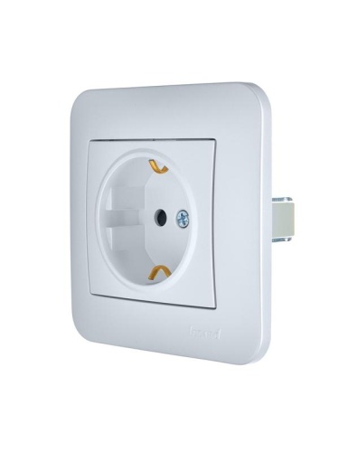 Розетка 1-м СП ASTI 16А IP20 с заземл. защ. шторки термопласт в сборе жемчуж./бел. перламутр. LEZARD 7081-3030-124B фото 3